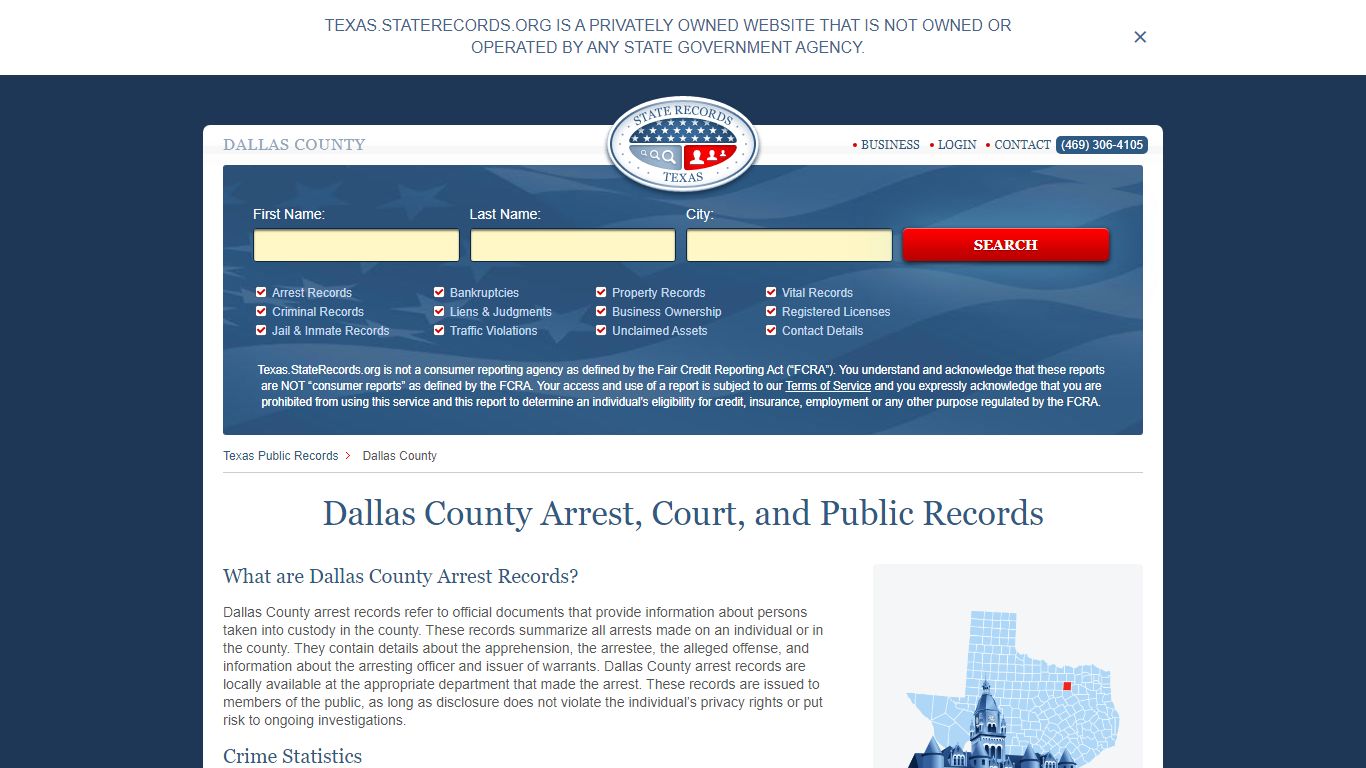 Dallas County Arrest, Court, and Public Records