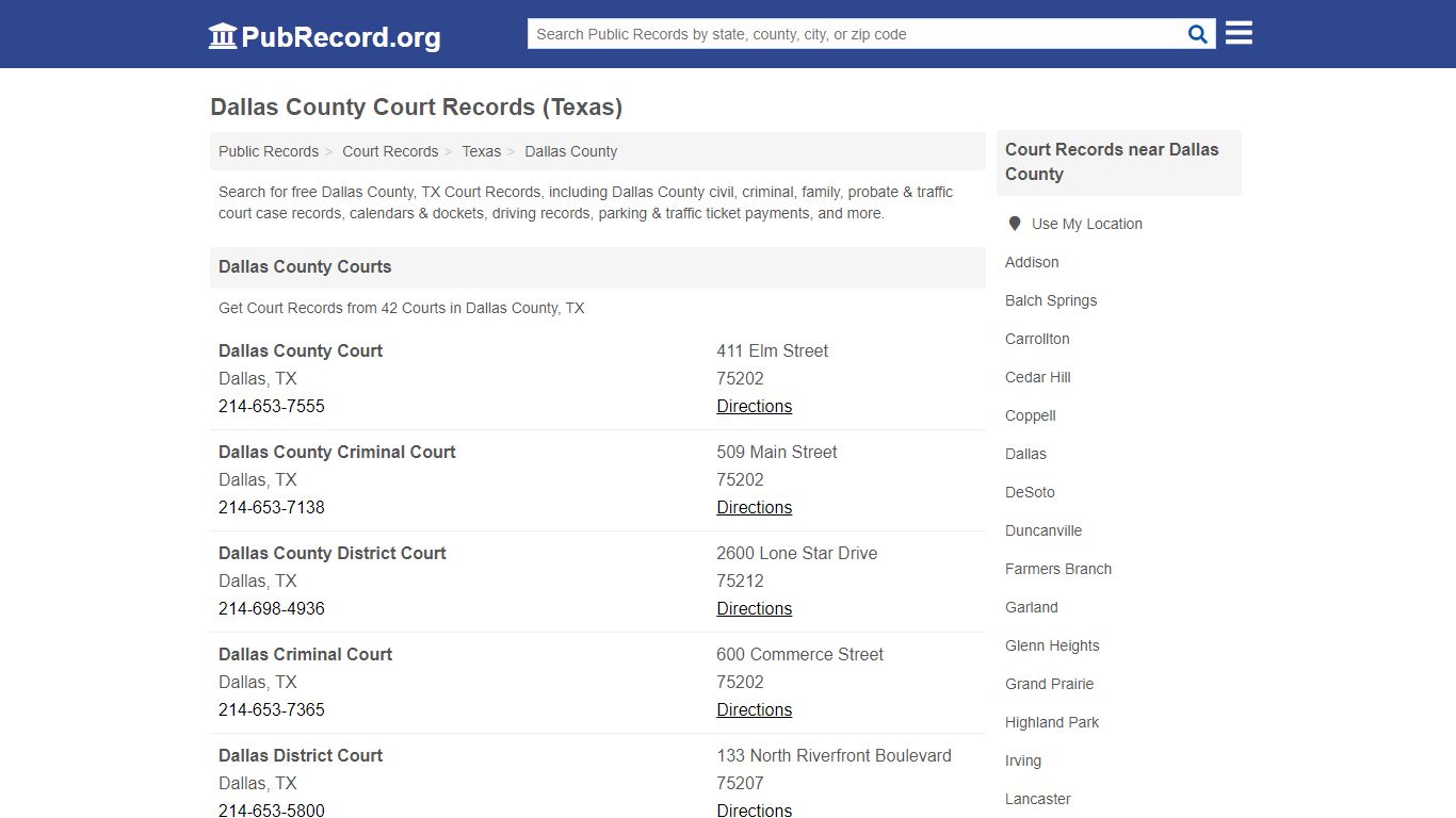 Free Dallas County Court Records (Texas Court Records)